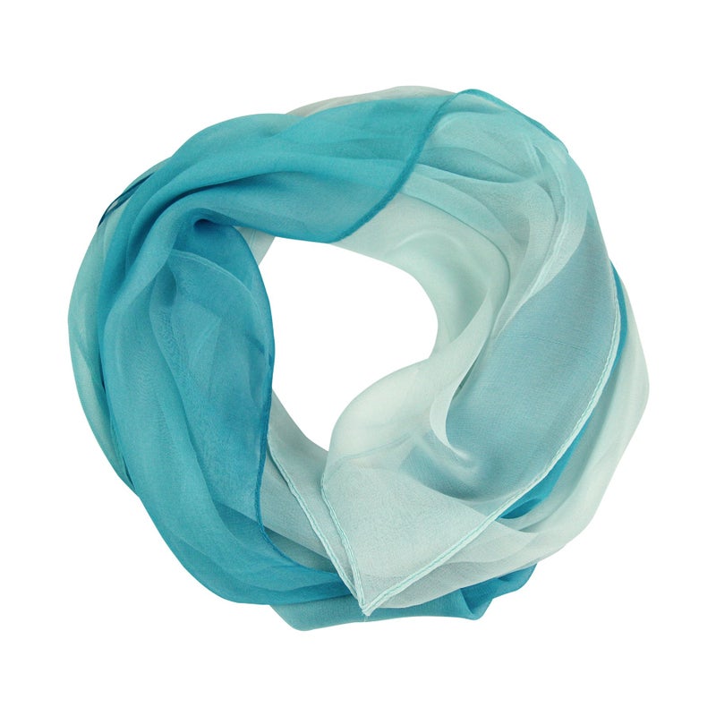 PANTONIGHT Long Chiffon Sheer Scarf Gradient Sky Blue Shaded Colors Lightweight Scarf For Womens (Color 092) - Image 4
